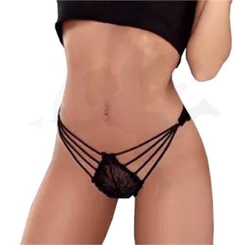 Tanga con tiras negra